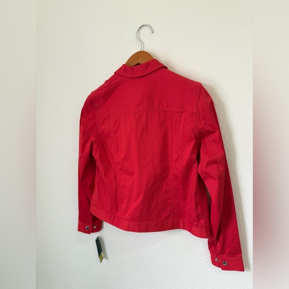 Jones New York NWT Hot Red Button Up Jacket with Silver Details Petite Size M - Picture 8 of 8